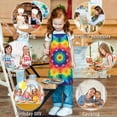 thumbnail image 6 of Colorful Rainbow Tie Dye Spiral Pattern Kids Aprons for Girls and Boys,Adjustable Neck Strap Toddler Aprons for Kids Cooking Baking, 6 of 6
