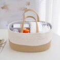 thumbnail image 2 of Large Cotton Rope Baby Product Storage Basket For Diapers And Nappies Detachable Partition Nursery Organization Natural, 2 of 5