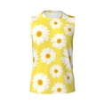 thumbnail image 6 of Lsque Daisies Flowers Print Men's Cotton Blend Sleeveless Muscle Shirts (S-3XL)- Moisture Wicking, Odor Protection, UPF 30+,3X-Large, 6 of 8