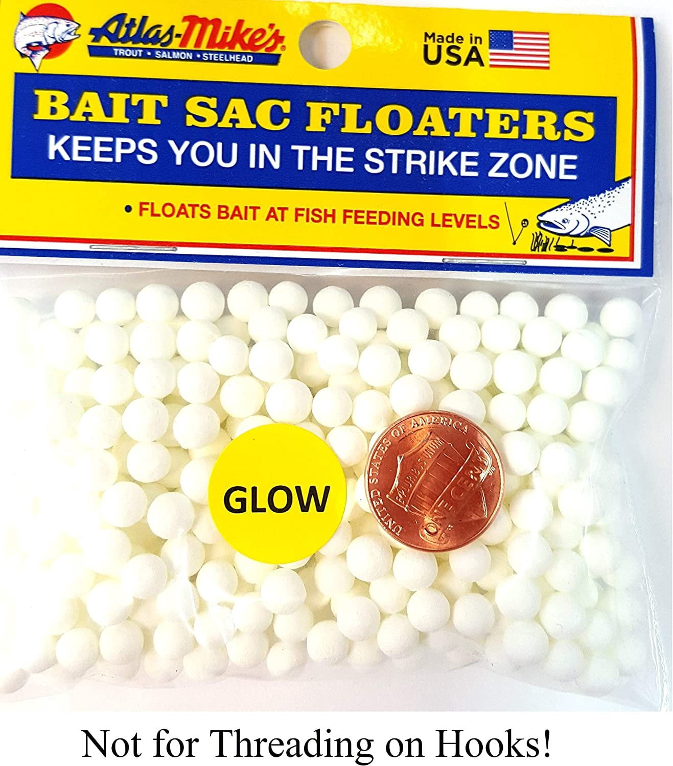 Atlas Mike's Bait Sac Floaters, Glow in the Dark Fishing Bait Accessory