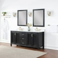thumbnail image 3 of Hadiya 72" Double Bathroom Vanity Set in Black Oak with Aosta White Composite Stone Countertop with Mirror, 3 of 8