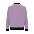 thumbnail image 6 of WMTBSRSW Jackets for Women Trendy Bomber Jacket Lightweight Zip up Coat Solid Color Casual Shackets with Zipper Pockets Outwear Purple 4X-Large, 6 of 6