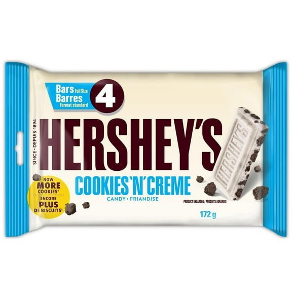 Barres BISCUITS ET CRÈME de HERSHEY’S, format standard 4 * 43g