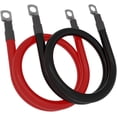 thumbnail image 2 of 2 AWG Gauge 3FT Battery Wire Power Inverter Cable Red + Black Pure Copper Wire 3/8" in Lugs Terminal for Automotive, Car, Truck, Motorcycle, Boat, RV, Solar (2AWG, 3FT/100cm), 2 of 7