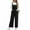 Black, variant on Busydd Rompers for Women Wide Leg One Piece Jumpsuits for Women Dressy Casual Loose Solid Color Overalls with Pockets