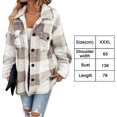 thumbnail image 2 of Women's Fleece Plaid Teddy Jacket Button Front Long Sleeve Winter Thermal Outwear, 2 of 5