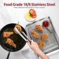 thumbnail image 3 of 18/8 Stainless Steel Kitchen Tongs: U-Taste 7+9+12 inch Heat Resistant Cooking Tong with Sturdy Metal Tips & Non Slip Silicone Handle & Smooth Locking for Serving BBQ (Set of 3, Red), 3 of 10