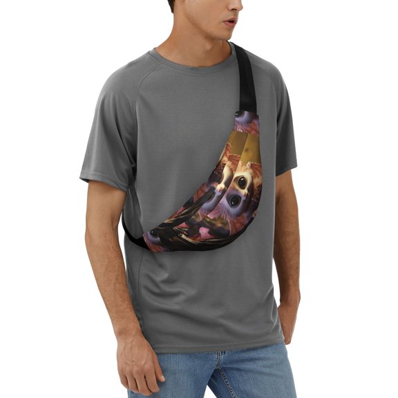 Easygdp Adorable Fluffy Bat Fanny Pack for Men Women,Fashion Waist Packs,Travel Hiking Chest Bag Daypack