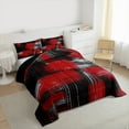 thumbnail image 4 of Manfei Geometric Graffiti Desgin Full Size Comforter Sets,Modern Abstract Aesthetic Bedding Comforter Set,Red Black Gray Bedding Sets For Kids,Ultra Soft Home Decor Reversible,3 Pieces, 4 of 9