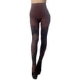 thumbnail image 2 of iB-iP Women's Opaque Fairview Daisy Patterned Footed Thick Seam Pantyhose Tights, 2 of 7