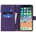 thumbnail image 6 of iPhone Xs Phone Case Wallet for Women Men with Credit Card Holder, iPhone X Crossbody Case with Strap Shoulder Lanyard, Zipper Pocket PU Leather Cases for iPhone Xs,5.8 Inch Purple, 6 of 18