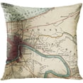 thumbnail image 5 of ECZJNT Set of 4 Pillow Cases World Vintage Earth Globe Map Old Livingroom New Orleans Louisiana Throw Pillowcase Cover Cushion Case Home Decor 18x18 inch, 5 of 5