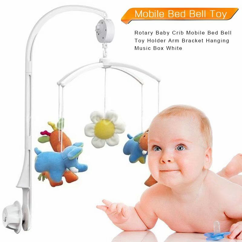 Baby Crib Mobile Bed Bell Toy Holder Arm Bracket Wind-up Cartoon Music Box 