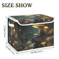 thumbnail image 3 of WOBOGO Mushroom Lass Large Collapsible Storage Box Flip Lid Fabric Decorative Organizer Container Basket with Handles 16.5×12.6×11.8in, 3 of 7