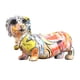 thumbnail image 1 of Estatua de perro de poliresina, figura decorativa de escritorio con campana, miniaturas. Naranja, 1 of 9