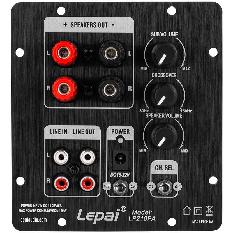 Lepai LP210PA 2x30W + 60W 2.1 Channel Mini Plate Amplifier TPA3118 ...