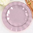 thumbnail image 2 of Efavormart 10 Pack | Lavender 6" Round Plastic Dessert Salad Plates, Disposable Appetizer Plates with Gold Wavy Rim for Wedding, Outdoor Receptions, Banquets, Holiday Dining, 2 of 5