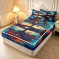 thumbnail image 2 of Homewish Tree Of Life Botanical Art Zipper Twin Comforter Sets with Fitted Sheet and 2 Pillowcases,Watercolor Gradient Zipper Bedding Set,Black Reversible,4pcs, 2 of 8