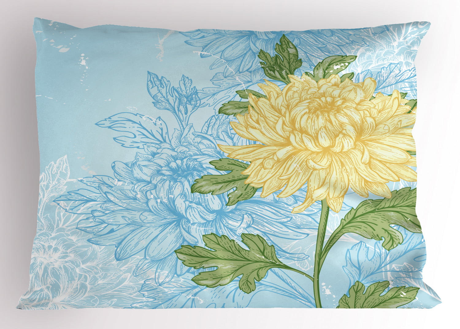 Traditions Rose Blossom Standard Pillow Sham 20”x26” Blue Multi 