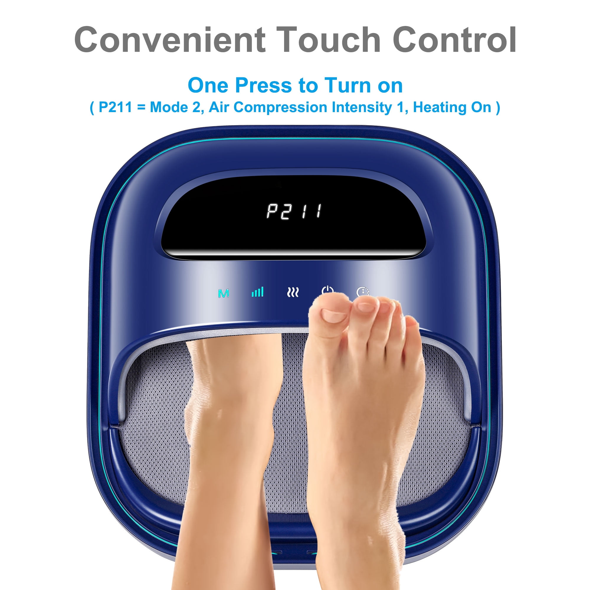 H&B Luxuries Shiatsu Foot Massager for Foot Pain Relief, Electric Heated Foot Massager, Deep Tissue Kneading Feet Forefoot Massage Machine Compression, Ideal for Men, Women, Parents and The Elderly