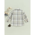 thumbnail image 4 of Bagilaanoe Toddler Baby Boy Shirts Jacket Plaid Long Sleeve Single-Breasted Shacket Velvet Coat with Pockets 1T 2T 3T 4T 5T 6T Kids Fall Casual Outwear, 4 of 8