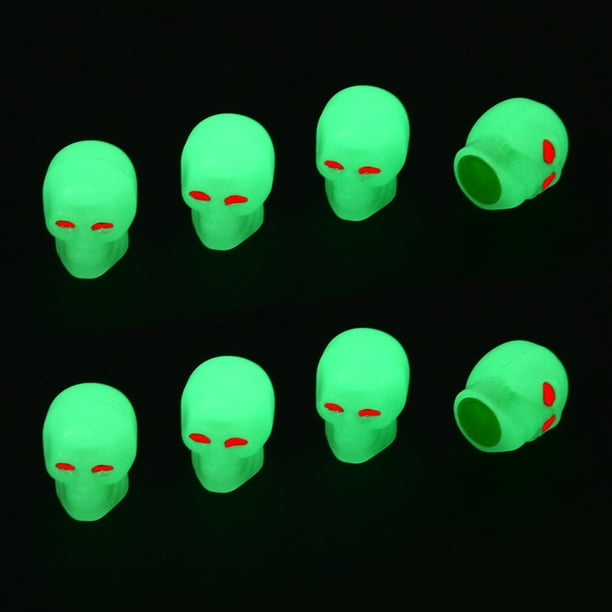 Uds cubierta de vástago de válvula de neumático esqueleto luminoso cubiertas de vástago universales para coches camiones motocicletas bicicletas Jadeshay A