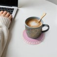 thumbnail image 4 of Unique Bargains 1 Pc Round Pearl Heat Insulation Mat Drink Coaster Pink Cotton rope, 4 of 5