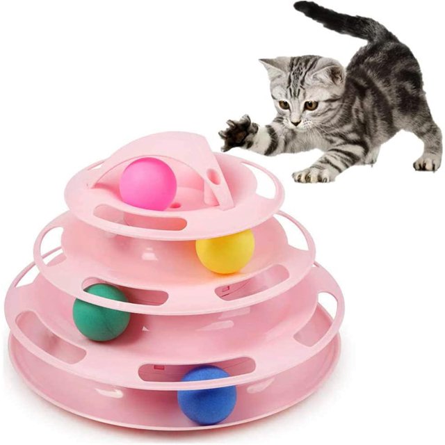 Pure feline - Titan Tower - Torre para gatos de interior - Juguetes interactivos para gatos de varios niveles - Juguetes de bolas para gatos con torre de fitness - Adecuado para uno o más gatos