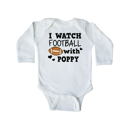 

Inktastic I Watch Football with My Poppy Gift Baby Boy Long Sleeve Bodysuit