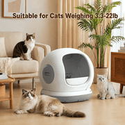 Osoeri Self-Cleaning Cat Litter Box 75L Extra Large, Smart Automatic APP Control with Safety Sensors for Multi-Cat Households, Gray