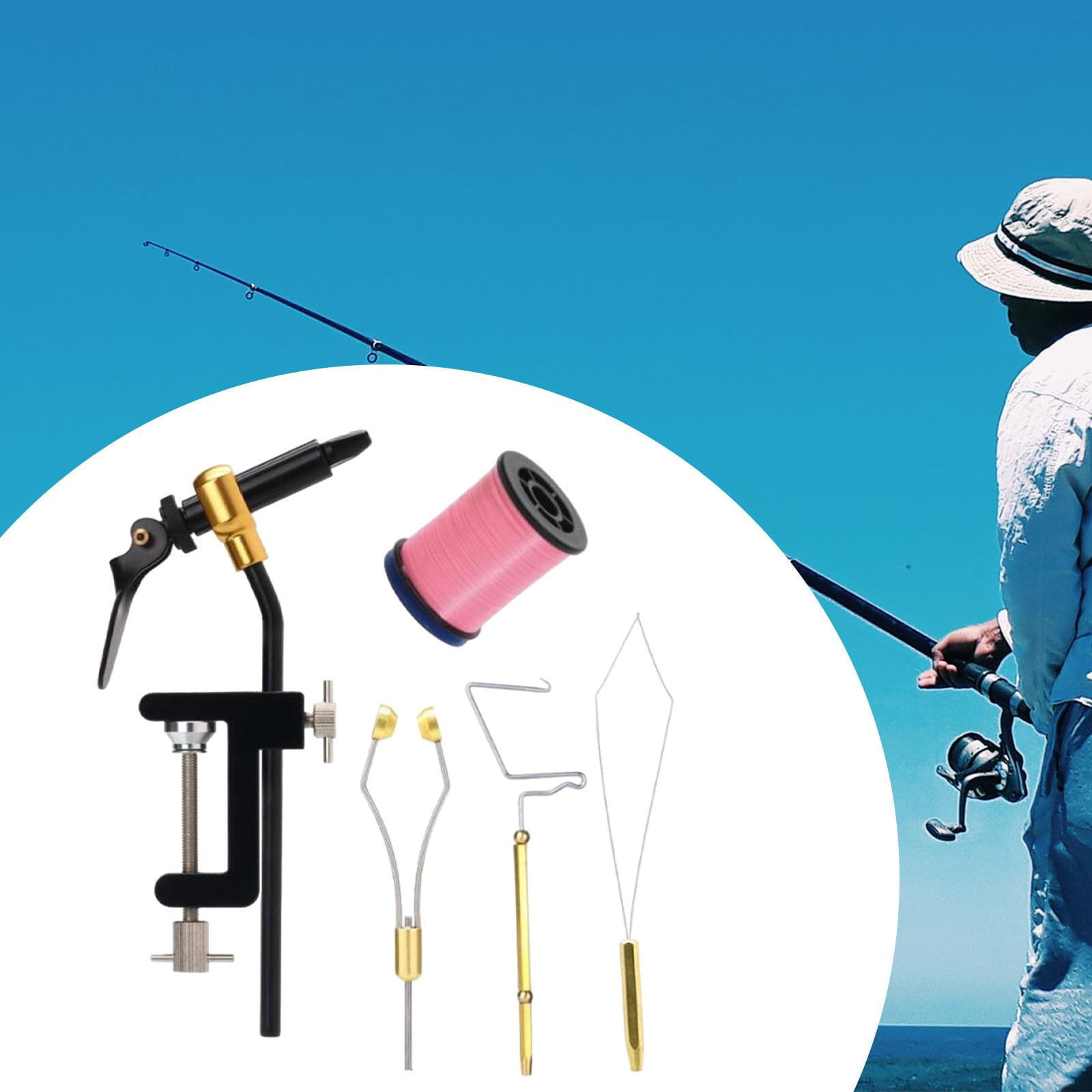 figatia 5 Pieces Fly Tying Tools Premium Fly Fishing Hook Tying Tools Fly Tying Vise Pink Wire