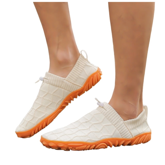 Womens Mens Barefoot Wide Toe Slip on Walking Shoes Fall Knit Non Slip Minimalist Zero Drop Golf Sneakers