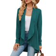thumbnail image 2 of Baqcunre Womens Sweaters Ladies Long Sleeve Solid Color Loose Cardigan Top Knitted Jacket Womens Fall Fashion 2023 Cardigan For Women Green L, 2 of 5