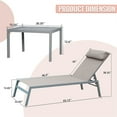 thumbnail image 2 of Lounge Chair Outdoor Set of 2, Outdoor Chaise Lounge Chairs with Side Table and Headrest, Outdoor Lounge Chair with 5 Adjustable Position, Patio Chaise Lounge Chair for Beach, Yard, Pool, Khaki, 2 of 6