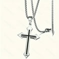 thumbnail image 6 of Simple Fashion 14K White Gold Cross Pendant Necklace, 6 of 8