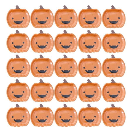 25 Pumpkin Shaped Paper Dishes Dessert Plates Halloween Decorations Delicate Disposable Pumpkin Paper Plate 7 Inch 25 Pack