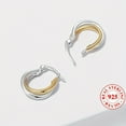 thumbnail image 6 of STYLIISH DOUBLE HOOP EARRINGS -925 Sterling Silver, Hypoallergenic, Unique Color Design, Suitable for Women's Daily Wear, and Versative Jewelry for Sensitive Skin,Two-color,925 Silver, 6 of 11