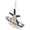 thumbnail image 3 of Decoración de velero, modelo de velero de madera, decoración de temática náutica para baño, 3 of 7