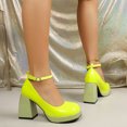 thumbnail image 3 of SACFOF Women’s High Chunky Platform Closed Toe Block Heels Square Toe Ankle Strap Dress Wedding Party Pumps Shoes, 3 of 6