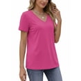thumbnail image 3 of MOSHU 3 Pack T-Shirts for Women Short Sleeve Summer Womens Tops Casual Women T-shirts Summer Outfits, 3 of 9