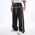 thumbnail image 2 of Pantalones con Cremallera Bolsillos Hombres Sueltos Casual Cordón Elástico-Cintura Pantalones Deportivos de Jogging, Pantalones de Bolsillo de Color Sólido para el Uso Diario Al Aire Libre Casual, 2 of 7