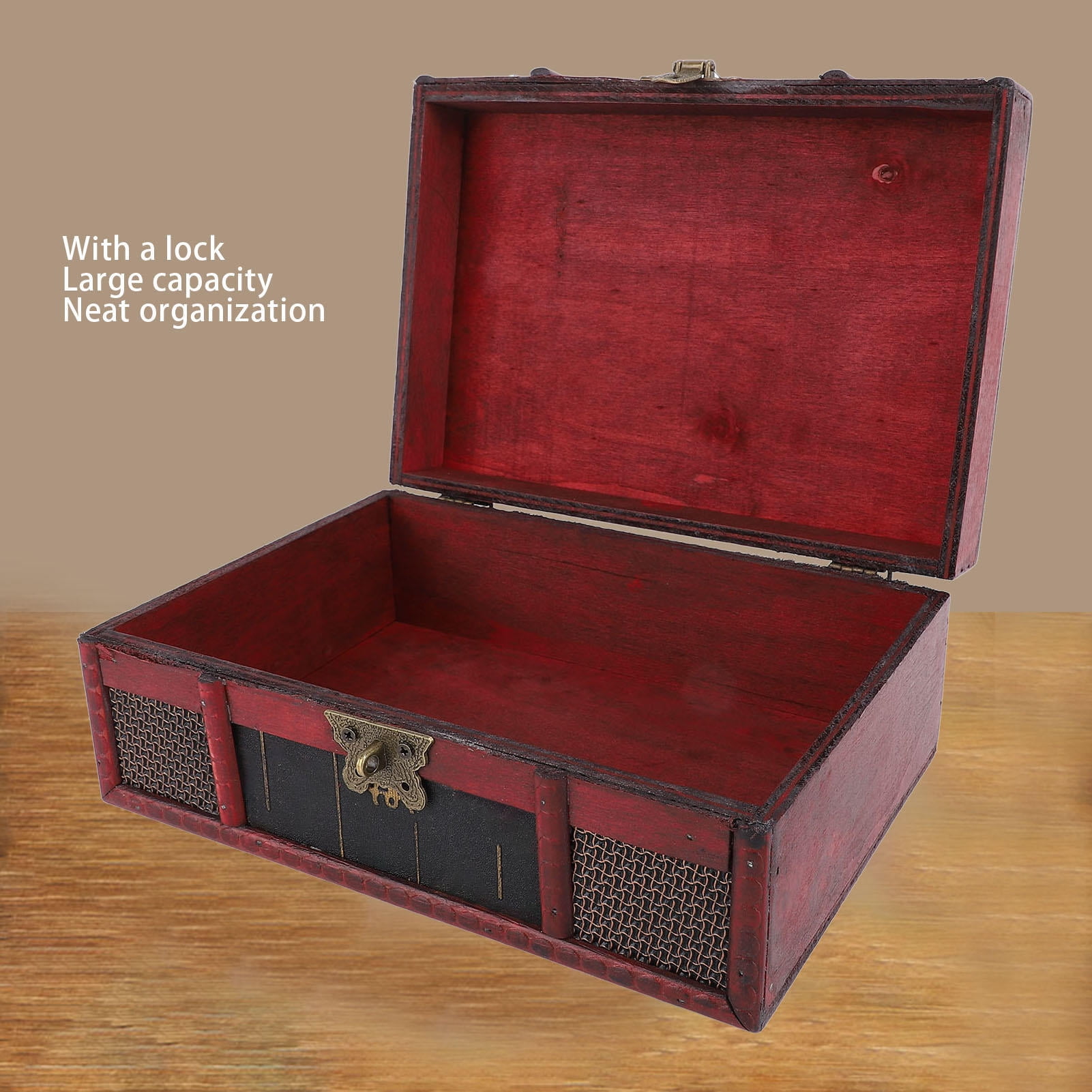 BIMZUC Vintage Treasure Chest – Elegant Multi‑Functional Storage Box for Jewelry, Cosmetics, Books & Photography Props