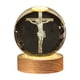 thumbnail image 2 of Crystal Night Light Engraved Holy Family Figurine Statue With Wooden Stand Color Changing Light Glass Religious Collection Catholic, 2 of 6