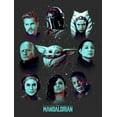 thumbnail image 2 of Women's Star Wars: The Mandalorian Character Wheel  Graphic Tee Black Small, 2 of 4