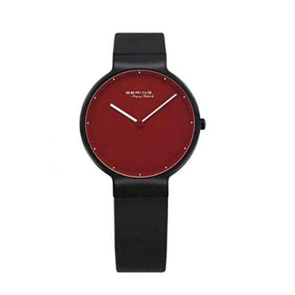 Bering 12631-823 Female Sale Brushed Black Strap Watch with Red Dial