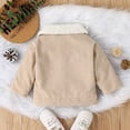 thumbnail image 6 of JUMEYU Jacket for Baby Girls Baby Corduroy Jacket with Sherpa Collar Button-Up Winter Coat 12 18 Months (Khaki,12-18 Months), 6 of 8