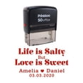 thumbnail image 1 of Printtoo Personalized Red Self Inking Life Is Salty But Love Is Sweet Favor Stamp Custom Wedding Favor Rubber Stamper-68 x 30 mm, 1 of 6