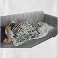 thumbnail image 6 of Map Soft Flannel Fleece Throw Blanket, Traditional in the Form of United States of America Map Travel Landmarks Flag, Cozy Plush for Indoor and Outdoor Use, 70" x 90", Multicolor, by Ambesonne, 6 of 6