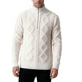 thumbnail image 4 of Kalauyu Mens Quarter-Zip Pullover Sweater Casual Mock Neck Cable Knitted Winter Warm Chunky Sweaters, 4 of 7