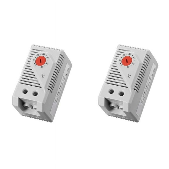 ! 2X Mechanical Thermostat, KTO011 0-60Celsius Adjustable Compact Normally Close(C) Temperature Controller Switch,Red